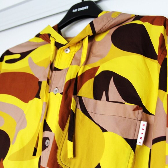 BNWT SS22 MARNI ABSTRACT PRINT HOODED SHIRT 48 - Picture 4 of 11